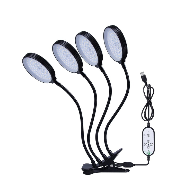 Vivolux | LED Pflanzenwachstumlampen USB Fernbedienung Clip wasserdicht Vollspektrum natürliches Weiß Sämlingspflanzenlicht, Leistung: 60W Vier Kopf