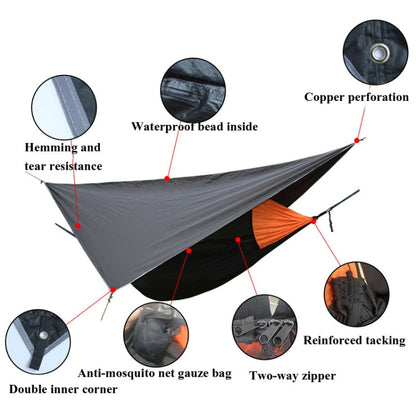 Vivolux | Strut-Moskitonetz-Hängematte Diamant-Sonnenschutz-Set Outdoor Camping Automatisch Schnell-Öffnen Anti-Mücken-Hängematten-Unterstand-Set (Armeegrün)