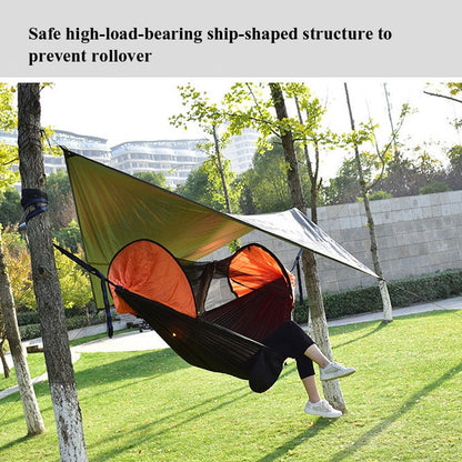 Vivolux | Strut-Moskitonetz-Hängematte Diamant-Sonnenschutz-Set Outdoor Camping Automatisch Schnell-Öffnen Anti-Mücken-Hängematten-Unterstand-Set (Armeegrün)