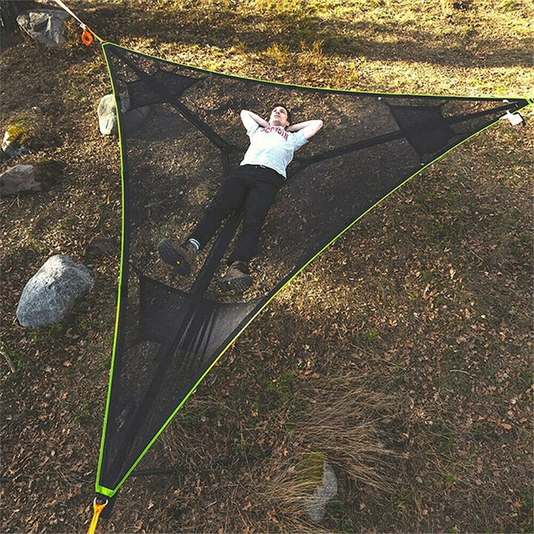 Vivolux | 2,8 m Familien Outdoor Tragbares Luftzelt Mehrpersonen Camping Dreiecks Hängematte (Schwarz)