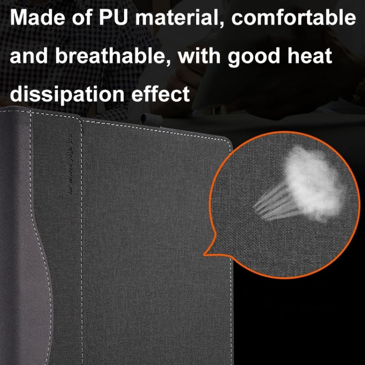 Vivolux | Für Samsung Galaxy Book Pro 13.3 Zoll Leder Laptop Anti-Fall Schutzhülle mit Ständer (Schwarz)