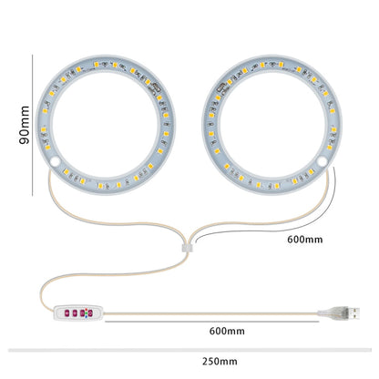Vivolux | LED Pflanzenwachstumslampe Vollspektrale intelligente Zeitschaltuhr Innenfülllicht Ring Pflanzenlampe, Leistung: Ein Kopf(Sonnenschein)