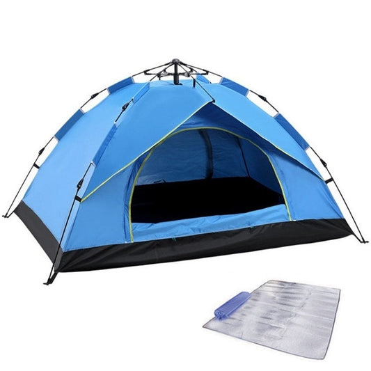 Vivolux | TC-014 Outdoor Strand Reise Camping Automatische Feder Mehrpersonen Zelt Für 3-4 Personen (Blau+Matte)
