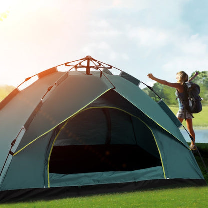 Vivolux | TC-014 Outdoor Strand Reise Camping Automatisches Spring Multi-Personen Zelt Für 3-4 Personen (Grün+Matte)