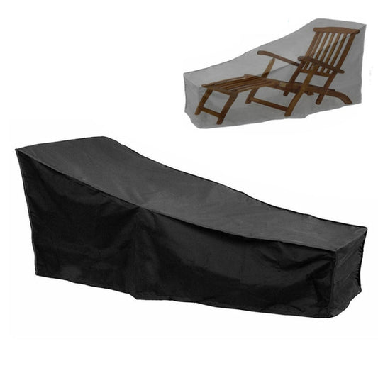 Vivolux | Outdoor Strandstuhl Staubdichte und Wasserdichte Abdeckung Schaukelstuhl Möbel Schutzhülle, Größe: 210x75x80cm (Schwarz+Silber)