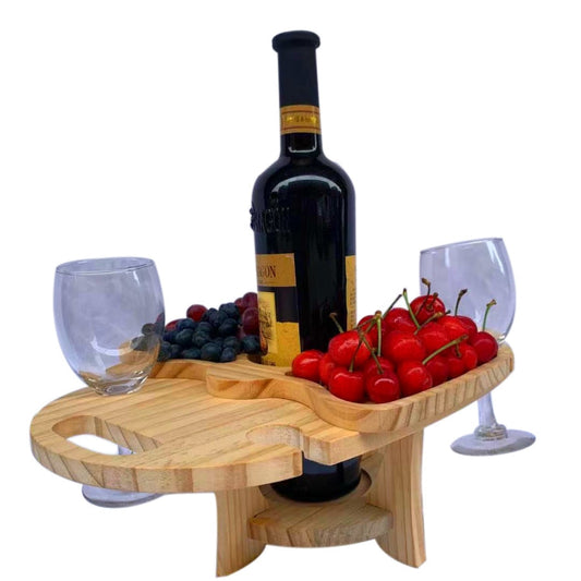 Vivolux | Outdoor Picknicktisch Holz Klappbarer Weinkühler (Holzfarbe)