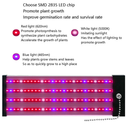 Vivolux | LED-Wachstumslampe Vollspektrum Pflanzenlicht-Röhre, Stil: Kleine Doppelreihe 100 cm (EU-Stecker)