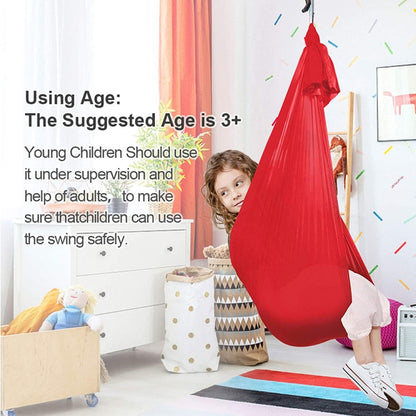 Vivolux | Kinder Elastische Hängematte Indoor Outdoor Schaukel, Größe: 1.5x2.8m (Rot)