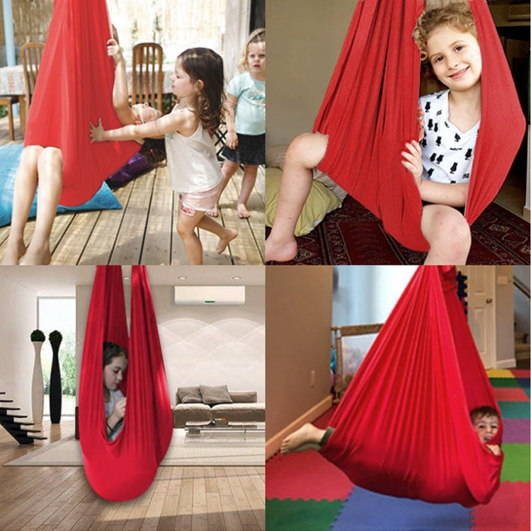Vivolux | Kinder Elastische Hängematte Indoor Outdoor Schaukel, Größe: 1.5x2.8m (Rot)