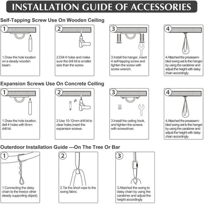 Vivolux | Kinder Elastische Hängematte Indoor Outdoor Schaukel, Größe: 1.5x2.8m (Rot)