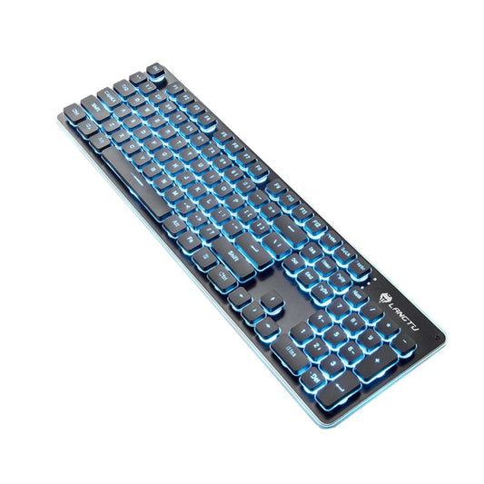 Vivolux | LANGTU L1 104 Tasten USB Home Office Film Leuchtende Verdrahtete Tastatur, Kabellänge: 1,6 m (Eisblaues Licht Schwarz)