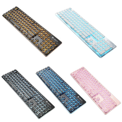 Vivolux | LANGTU L1 104 Tasten USB Home Office Film Leuchtende Verdrahtete Tastatur, Kabellänge: 1,6 m (Eisblaues Licht Schwarz)