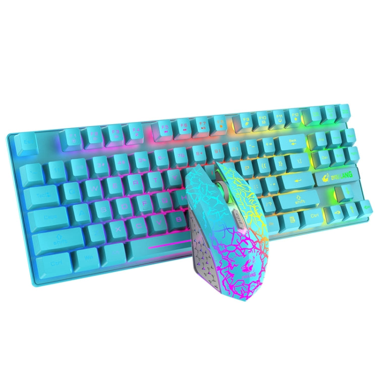 Vivolux | ZIYOU LANG T87 Gaming Leuchtendes Kabelloses Tastatur- und Maus-Set (Blau)
