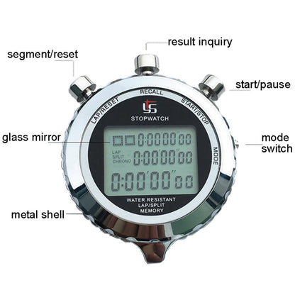 Vivolux | YS Metall Stoppuhr 3 Reihen Anzeige Lauftraining Elektronische Timer, Stil: YS-5100 100 Speicher