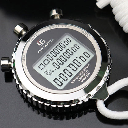 Vivolux | YS Metall Stoppuhr 3 Reihen Anzeige Lauftraining Elektronische Timer, Stil: YS-5100 100 Speicher