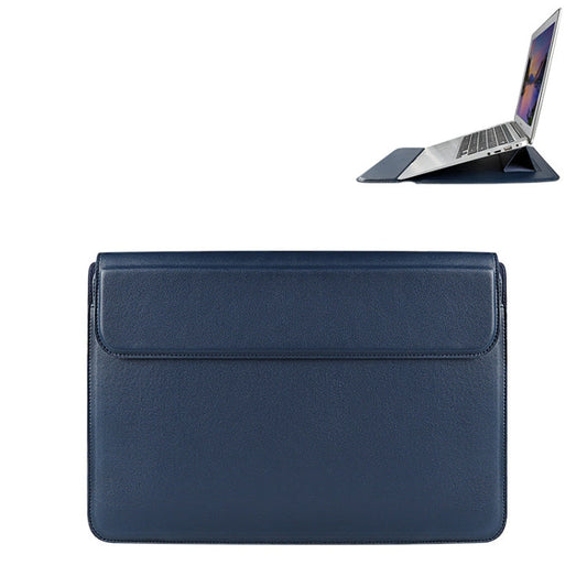 Vivolux | PU08DZ Leder Laptop Innenfach Tasche mit Standfunktion, Größe: 14,1-15,4 Zoll (Saphirblau)