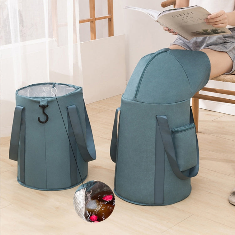 Vivolux | Faltbarer Fußbad-Eimer Knie-Fußbad tragbare Badtasche für Reisen Camping (Grau Pink)