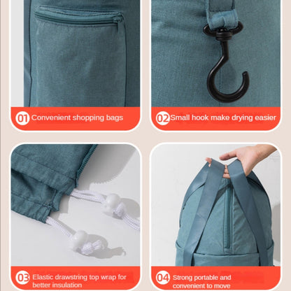 Vivolux | Faltbarer Fußbad-Eimer Knie-Fußbad tragbare Badtasche für Reisen Camping (Grau Pink)