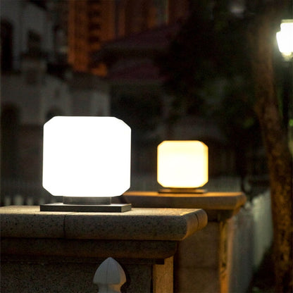 Vivolux | 003 Solar Square Outdoor Post Light LED Wasserdichte Wandleuchten, Größe: 20cm (Weißes Licht)
