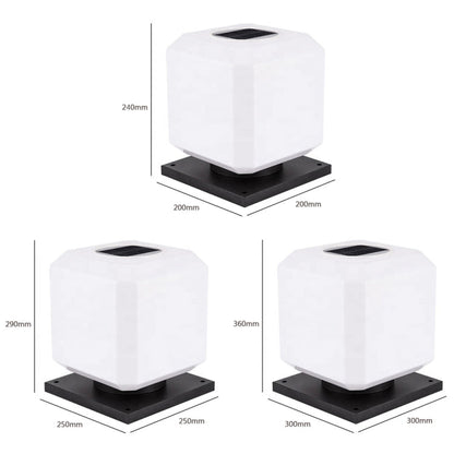 Vivolux | 003 Solar Square Outdoor Post Light LED Wasserdichte Wandleuchten, Größe: 20cm (Weißes Licht)