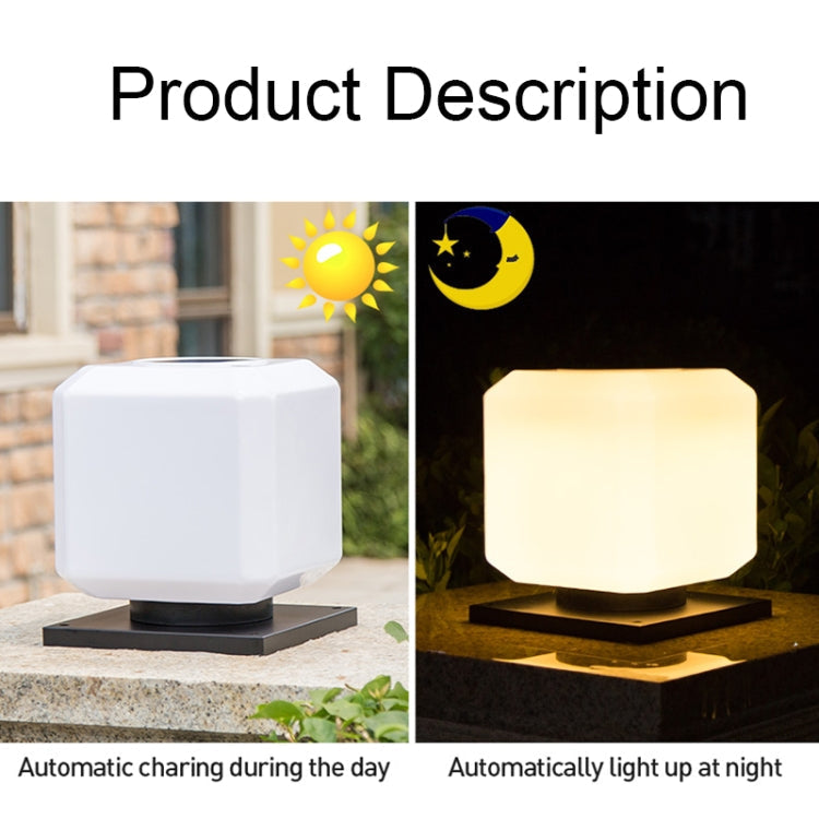 Vivolux | 003 Solar Square Outdoor Post Light LED Wasserdichte Wandleuchten, Größe: 20cm (Weißes Licht)
