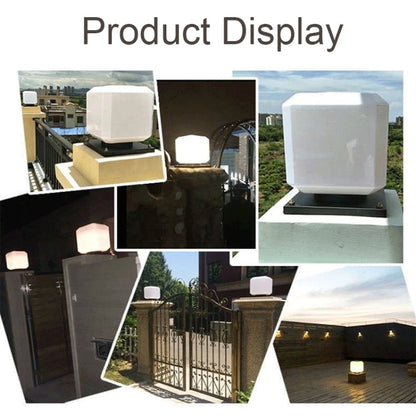 Vivolux | 003 Solar Square Outdoor Post Light LED Wasserdichte Wandleuchten, Größe: 20cm (Weißes Licht)
