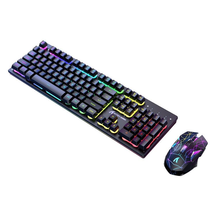 Vivolux | Angriffshaifisch T3RGB RGB Leuchtende Kabellose Tastatur und Maus Set (Schwarz)