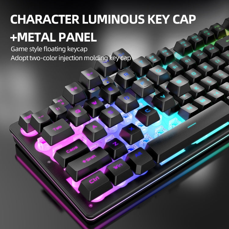 Vivolux | Angriffshaifisch T3RGB RGB Leuchtende Kabellose Tastatur und Maus Set (Schwarz)