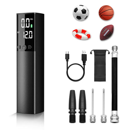 Vivolux | AP-04 Drahtlose Elektrische Luftpumpe Mit LCD-Display Für Fußball Basketball (Schwarz)