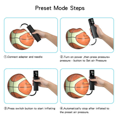 Vivolux | AP-04 Drahtlose Elektrische Luftpumpe Mit LCD-Display Für Fußball Basketball (Schwarz)
