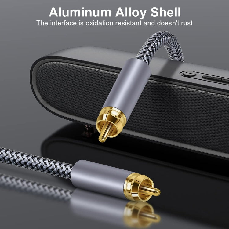 Vivolux | 10m Reines Kupfer RCA Koaxial HIFI Digital Audio Kabel SPDIF Subwoofer Lautsprecher Kabel (Silber Grau)