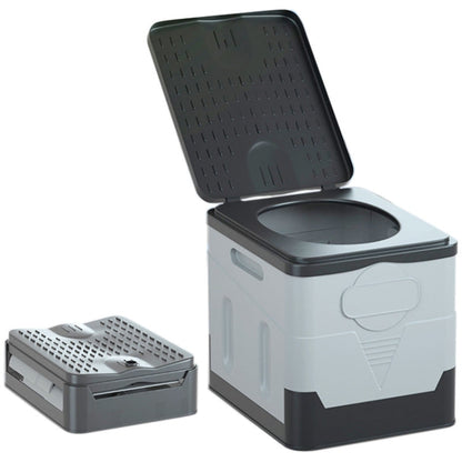 Vivolux | Auto Faltbare tragbare Toilette Outdoor Notfall Mobile Toilette (Dunkelgrau)