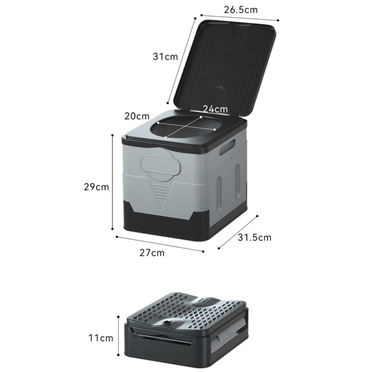 Vivolux | Auto Faltbare tragbare Toilette Outdoor Notfall Mobile Toilette (Dunkelgrau)