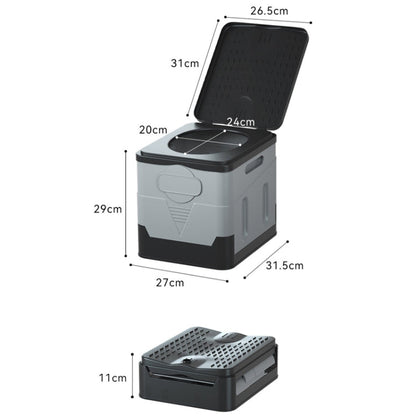 Vivolux | Auto Faltbare tragbare Toilette Outdoor Notfall Mobile Toilette (Dunkelgrau)