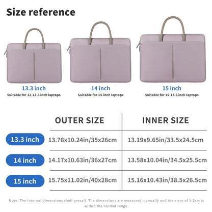 Vivolux | 14 -14.6 Zoll Oxford Stoff Laptop Tasche Herren Damen Aktentasche mit PU Griff (Grau Grün)