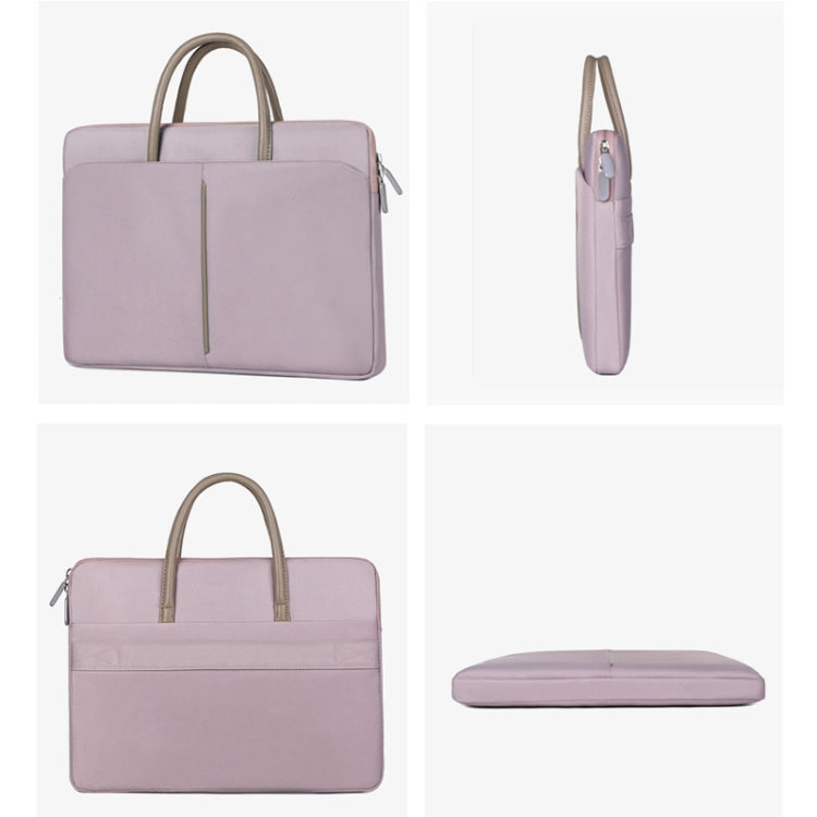 Vivolux | 14 -14.6 Zoll Oxford Stoff Laptop Tasche Herren Damen Aktentasche mit PU Griff (Grau Grün)