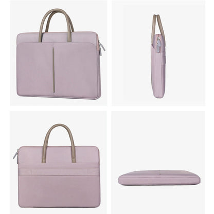 Vivolux | 14 -14.6 Zoll Oxford Stoff Laptop Tasche Herren Damen Aktentasche mit PU Griff (Grau Grün)