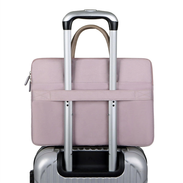 Vivolux | 14 -14.6 Zoll Oxford Stoff Laptop Tasche Herren Damen Aktentasche mit PU Griff (Grau Grün)