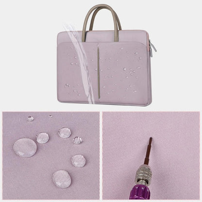 Vivolux | 14 -14.6 Zoll Oxford Stoff Laptop Tasche Herren Damen Aktentasche mit PU Griff (Grau Grün)