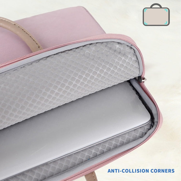 Vivolux | 14 -14.6 Zoll Oxford Stoff Laptop Tasche Herren Damen Aktentasche mit PU Griff (Grau Grün)