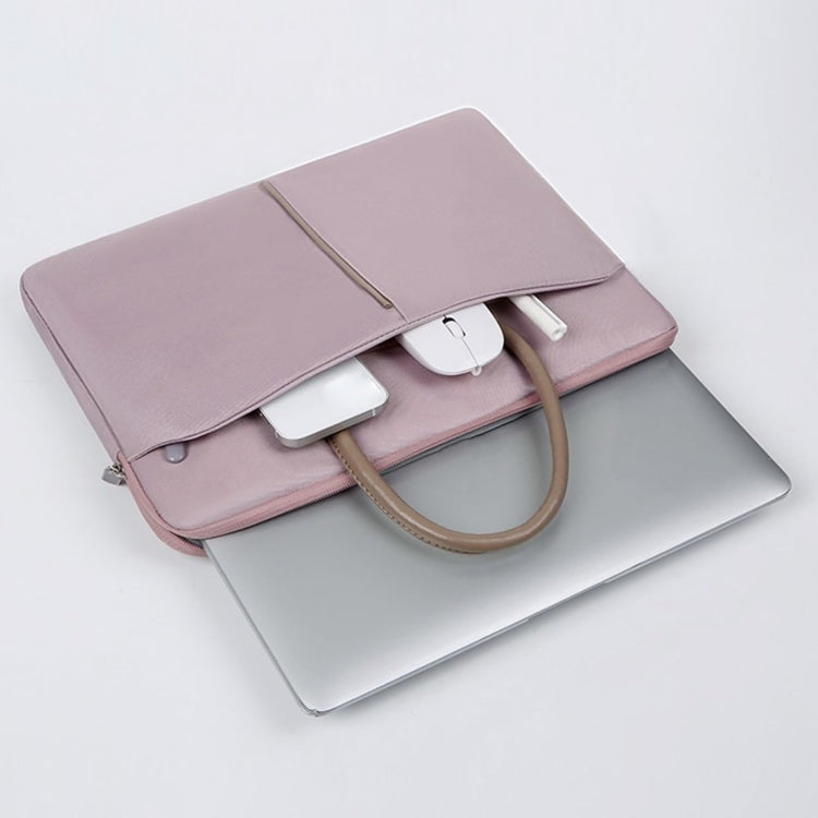 Vivolux | 14 -14.6 Zoll Oxford Stoff Laptop Tasche Herren Damen Aktentasche mit PU Griff (Grau Grün)