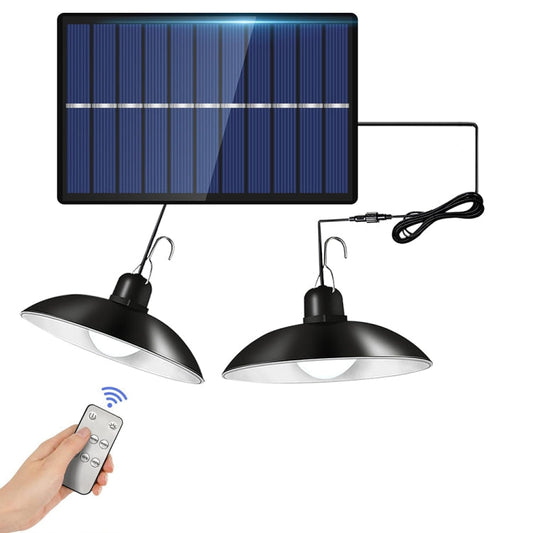 Vivolux | IP65 Wasserdichtes Outdoor Solar LED Pendelleuchte Innenbeleuchtung, Spezifikation: Doppeltes Weißlicht mit Fernbedienung