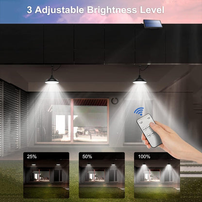 Vivolux | IP65 Wasserdichtes Outdoor Solar LED Pendelleuchte Innenbeleuchtung, Spezifikation: Doppeltes Weißlicht mit Fernbedienung