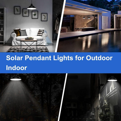 Vivolux | IP65 Wasserdichtes Outdoor Solar LED Pendelleuchte Innenbeleuchtung, Spezifikation: Doppeltes Weißlicht mit Fernbedienung