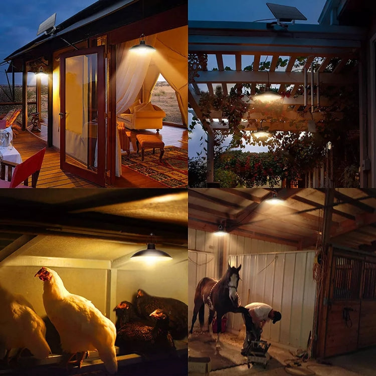 Vivolux | IP65 Wasserdichtes Outdoor Solar LED Pendelleuchte Innenbeleuchtung, Spezifikation: Doppeltes Weißlicht mit Fernbedienung