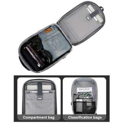 Vivolux | 15 Zoll Multifunktionale Wasserdichte Business Sport Laptop Rucksack mit USB-Port (Schwarz)