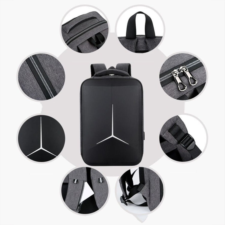 Vivolux | 15 Zoll Multifunktionale Wasserdichte Business Sport Laptop Rucksack mit USB-Port (Schwarz)