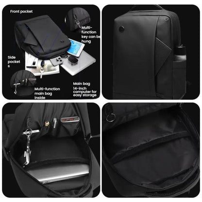 Vivolux | WEPOEWR Herren 14-Zoll Laptop Rucksack Wasserdicht Große Kapazität Business Pendler Rucksack (Schwarz)