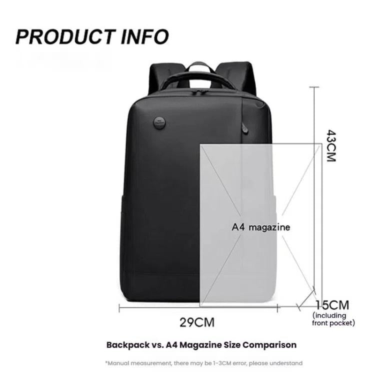 Vivolux | WEPOEWR Herren 14-Zoll Laptop Rucksack Wasserdicht Große Kapazität Business Pendler Rucksack (Schwarz)