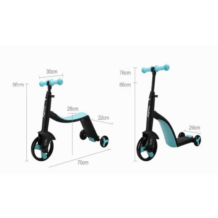 Vivolux | nadle Faltbares Dreirädriges Drei-Modus Gleichgewicht Fahrrad Kinder Roller (Blau)